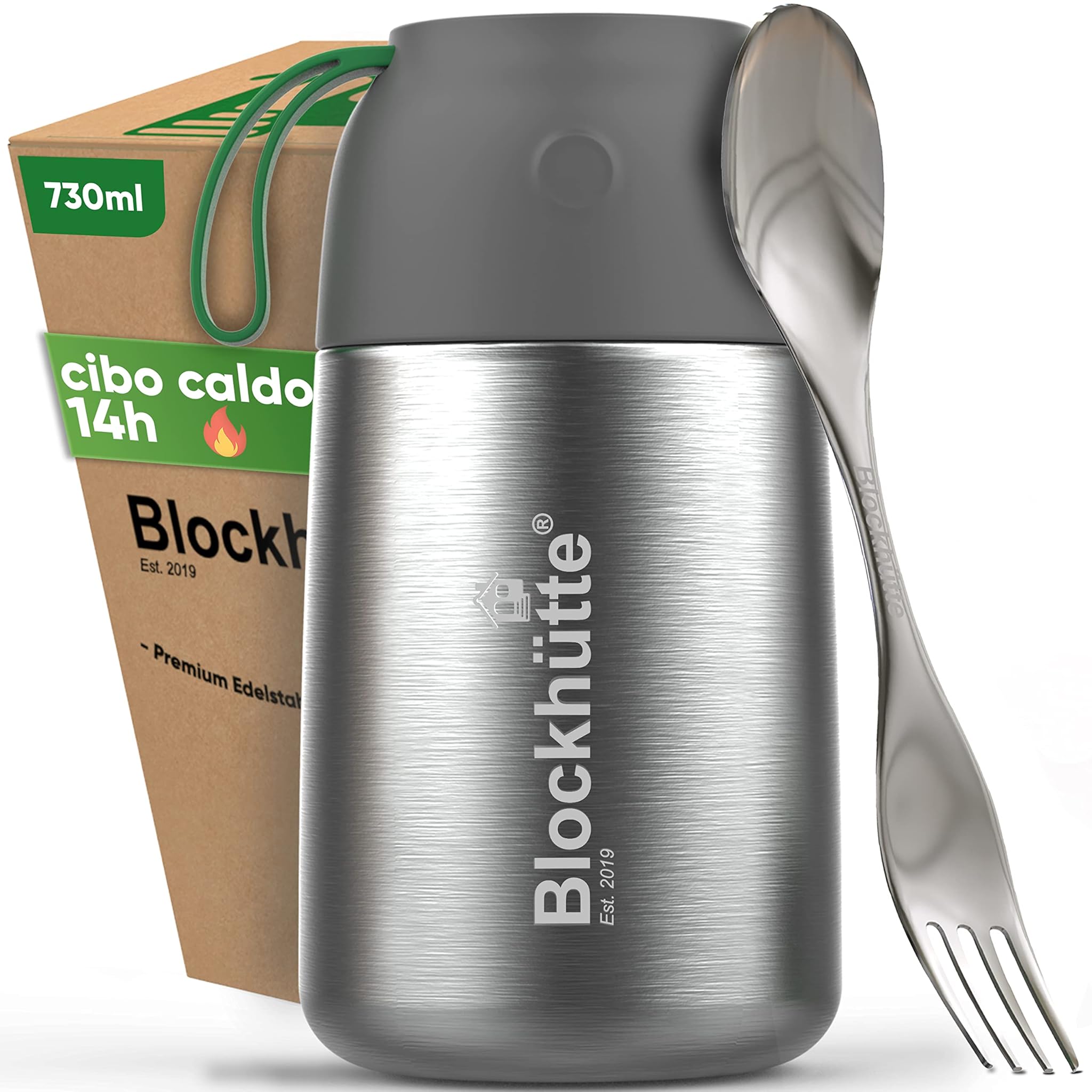 Blockhütte Contenitore Termico Alimenti 730ml con Borsa