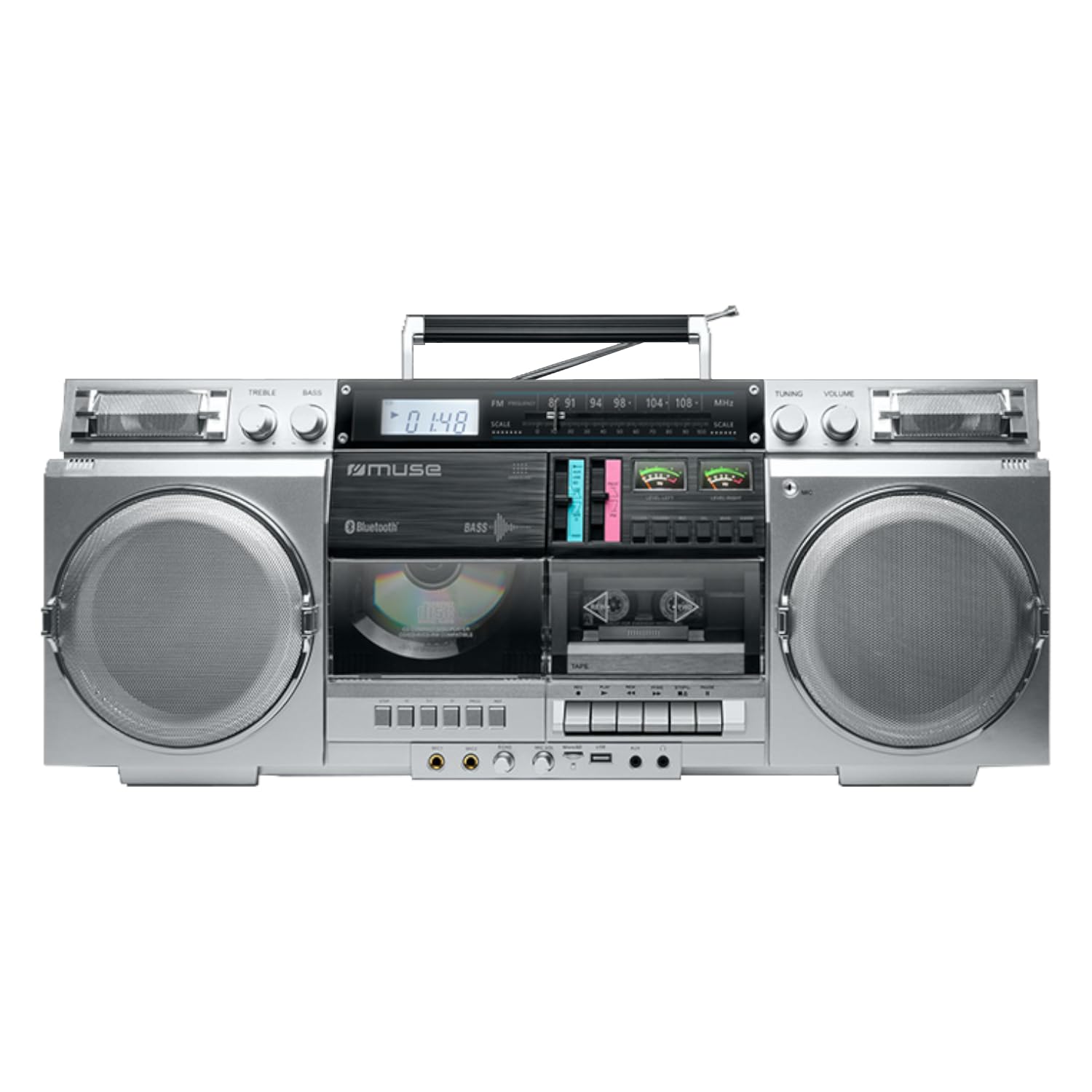 Muse M-380GBS Retro Cassette Boombox con CD e Bluetooth