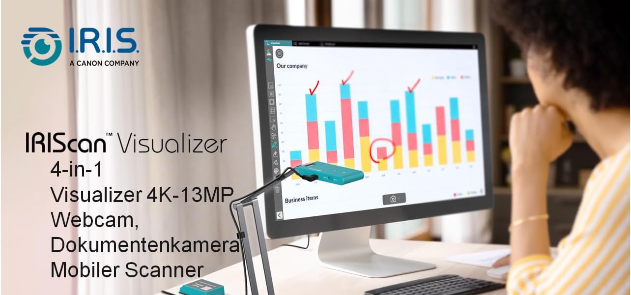 Iriscan Visualizer Webcam Document Camera v7 4K UltraHD-13MP - immagine 3