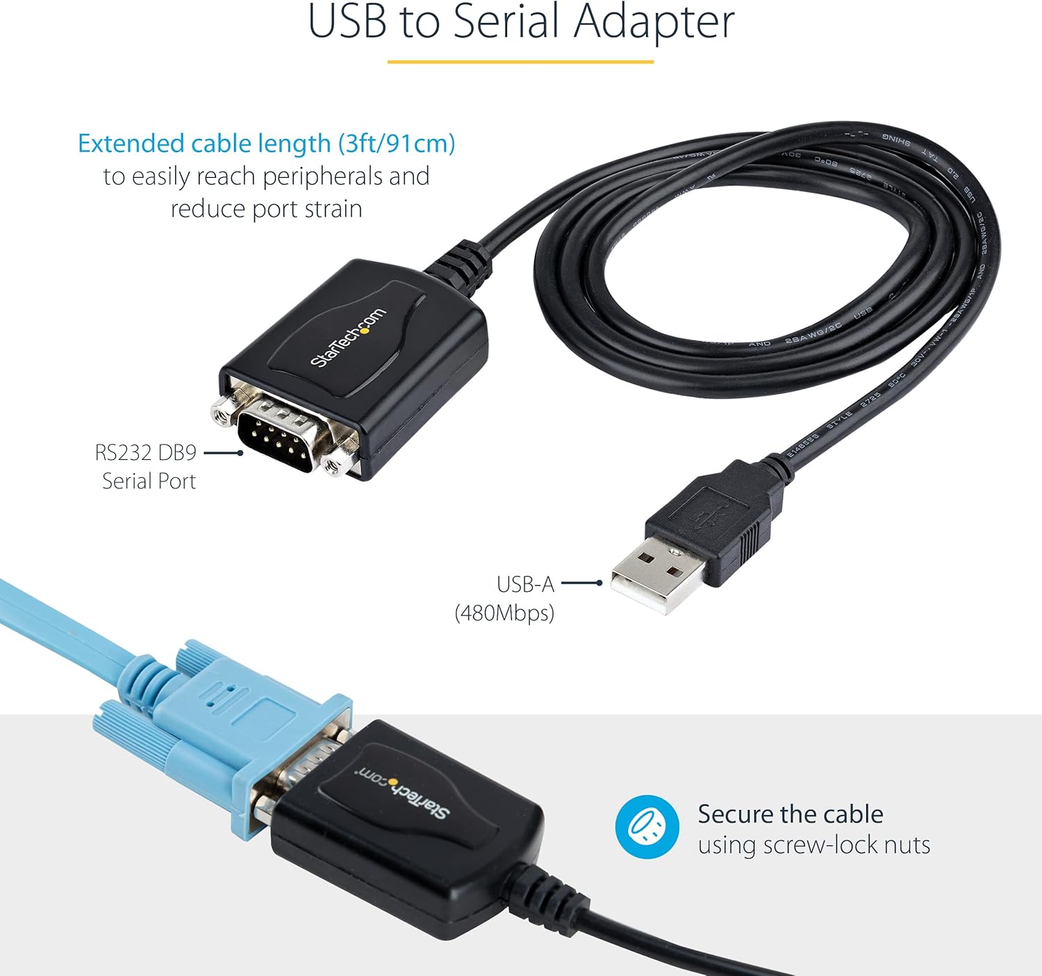 Startech.com Cavo Adattatore USB a Seriale 1m - immagine 3