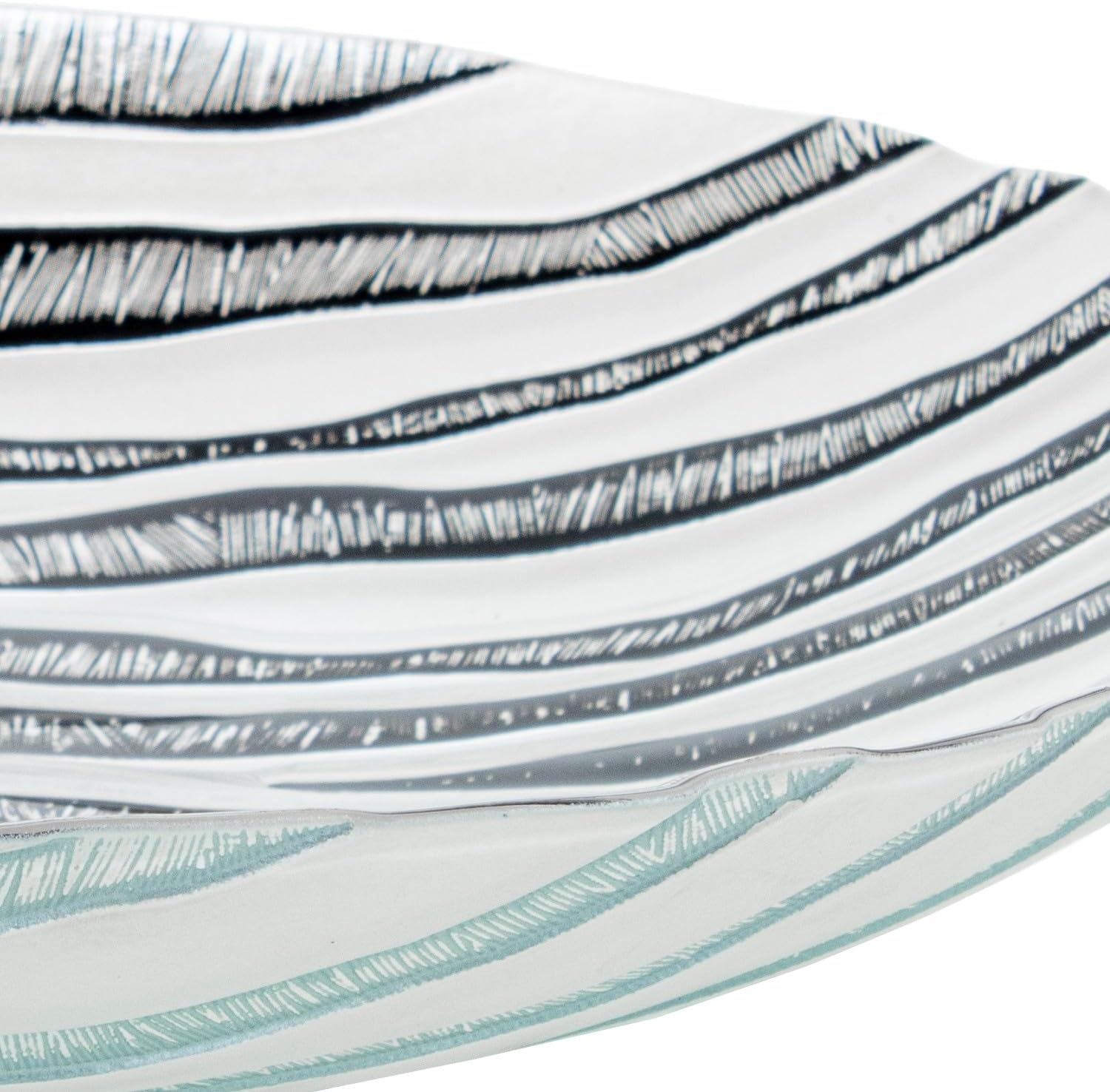 DRW Set 4 Centri di Vetro Rotondi con Disegno Zebra - immagine 2