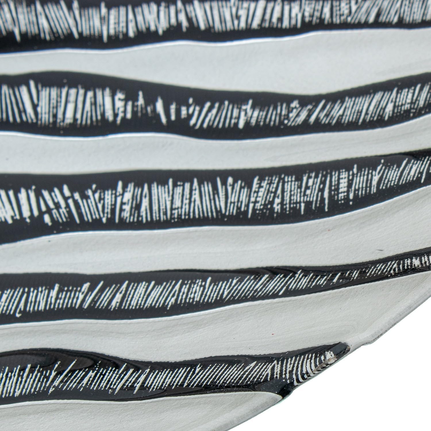 DRW Set 4 Centri di Vetro Rotondi con Disegno Zebra - immagine 3