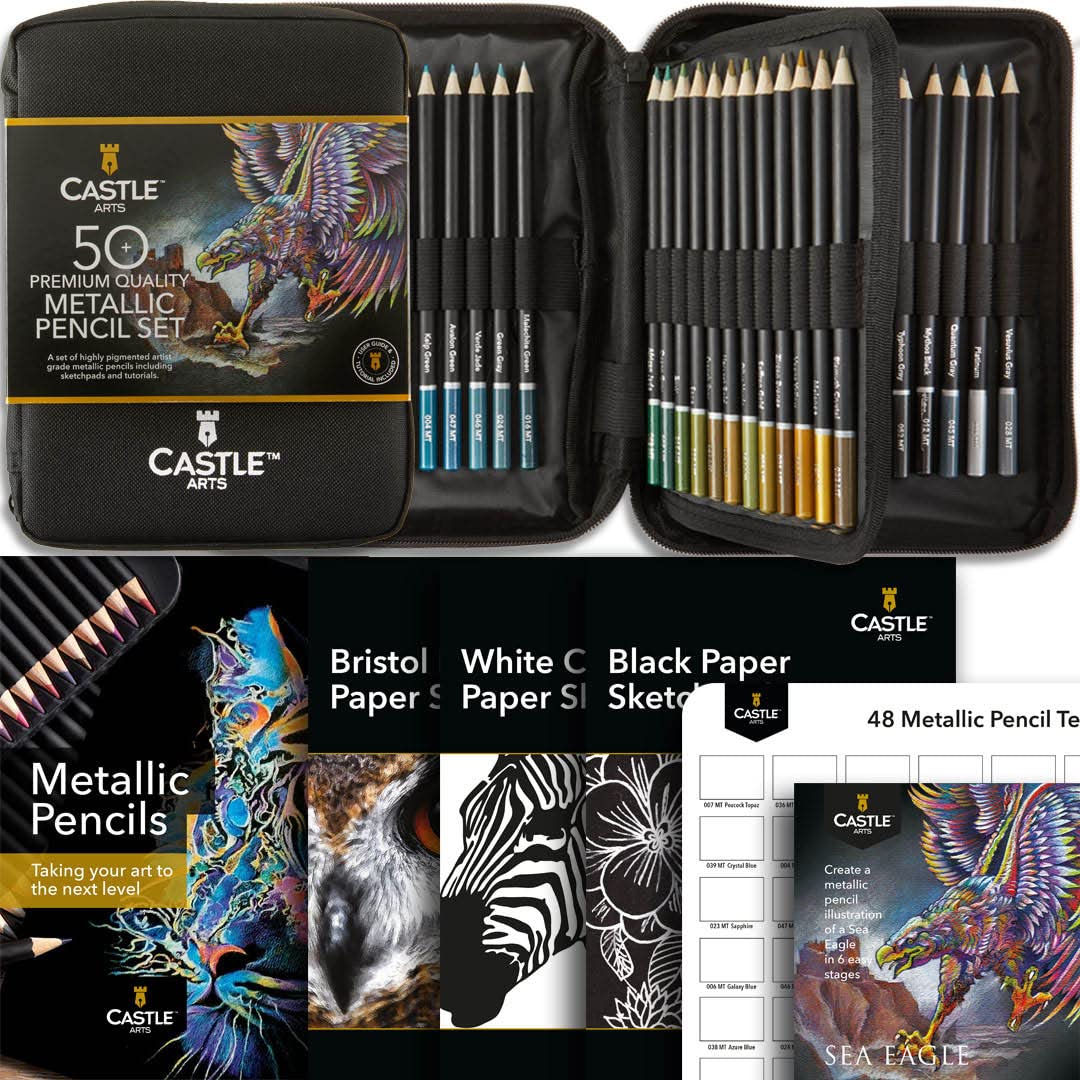 Castle Art Supplies Set 48 Matite Metalliche Colorate