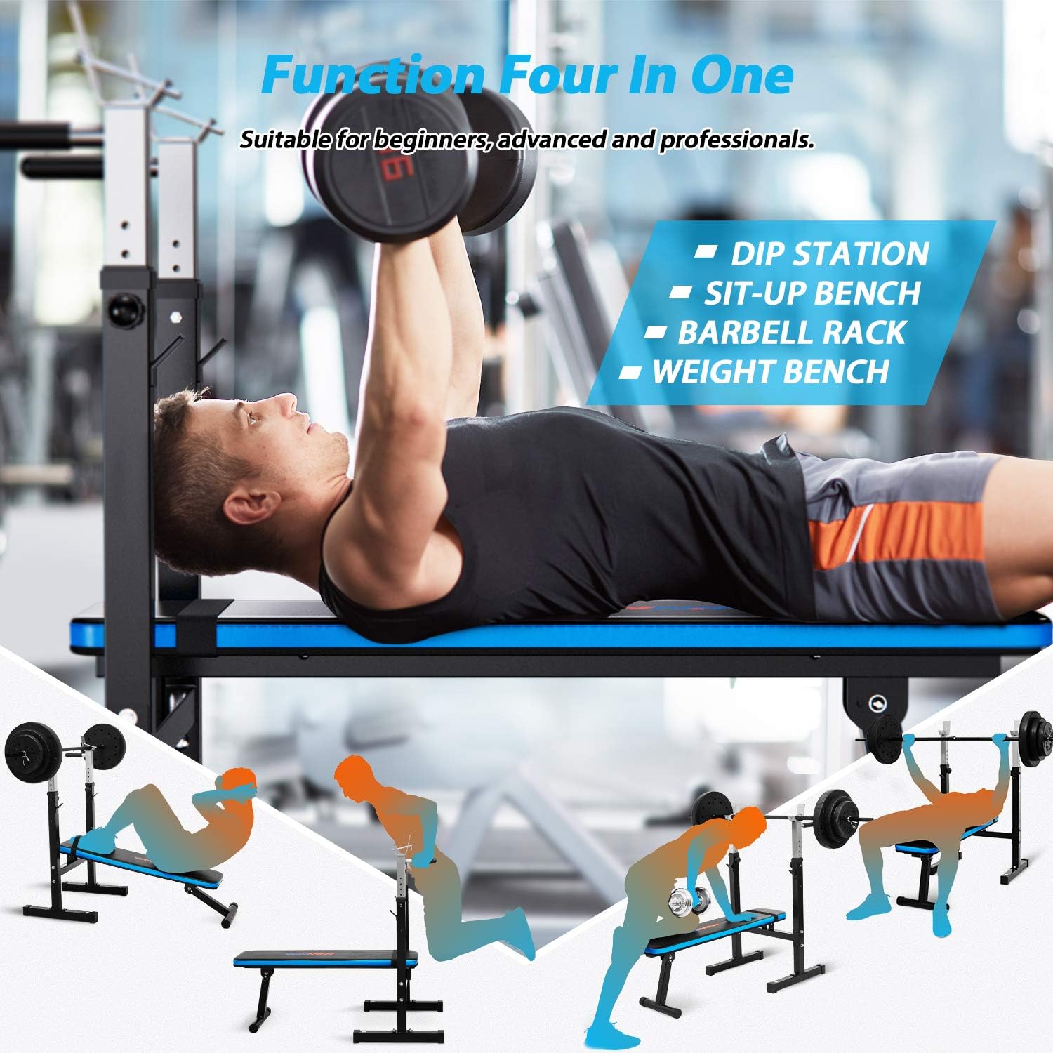 Winnow Panca Regolabile Pieghevole per Allenamento Pesi - immagine 2