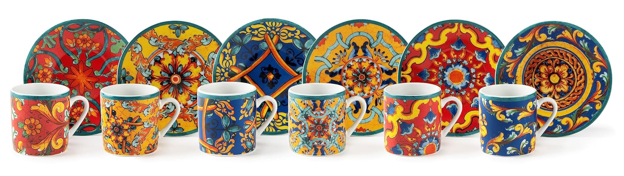 Excelsa Set 6 Tazzine Caffè Trinacria con Piattino