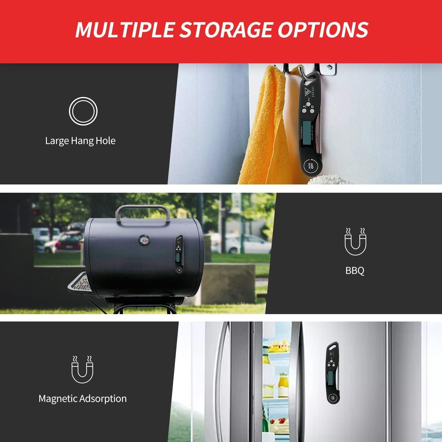 Termometro da Cucina Digitale con Sonda Lunga Pieghevole - immagine 8