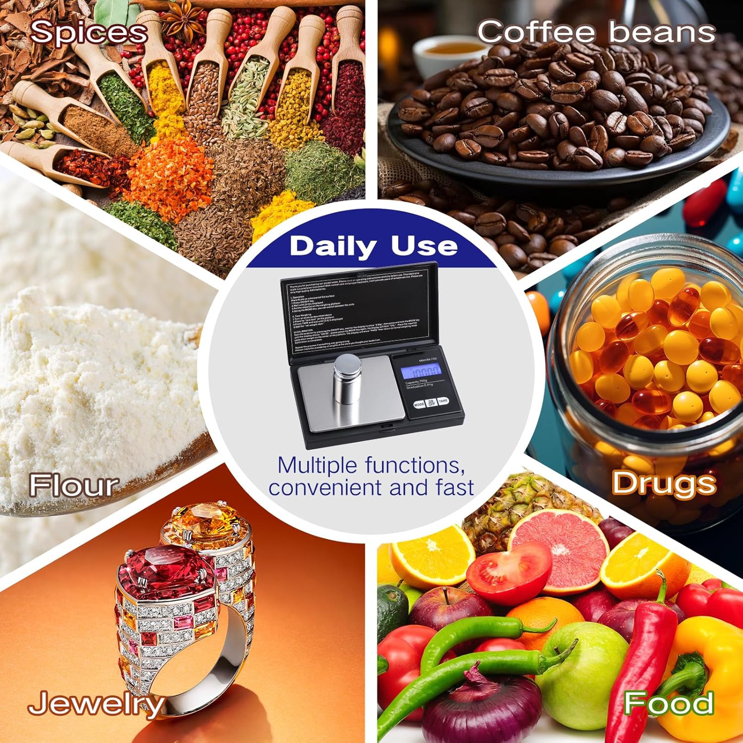 Vinabo Bilancia Precisione 700g/0.01g, Digitale Portatile - immagine 6