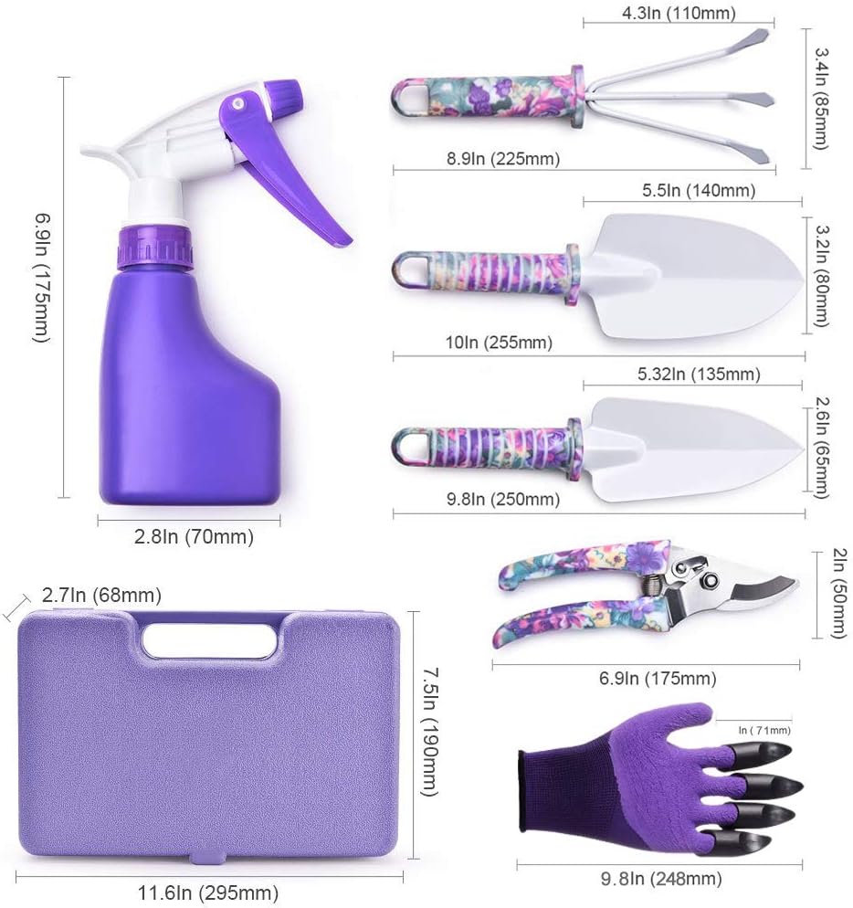 Wisdomlife - Set 6 Attrezzi da Giardino con Custodia - immagine 2