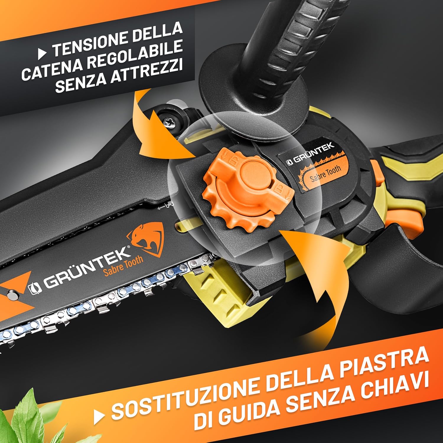 Grüntek Mini Motosega a Batteria 21V Brushless - immagine 10