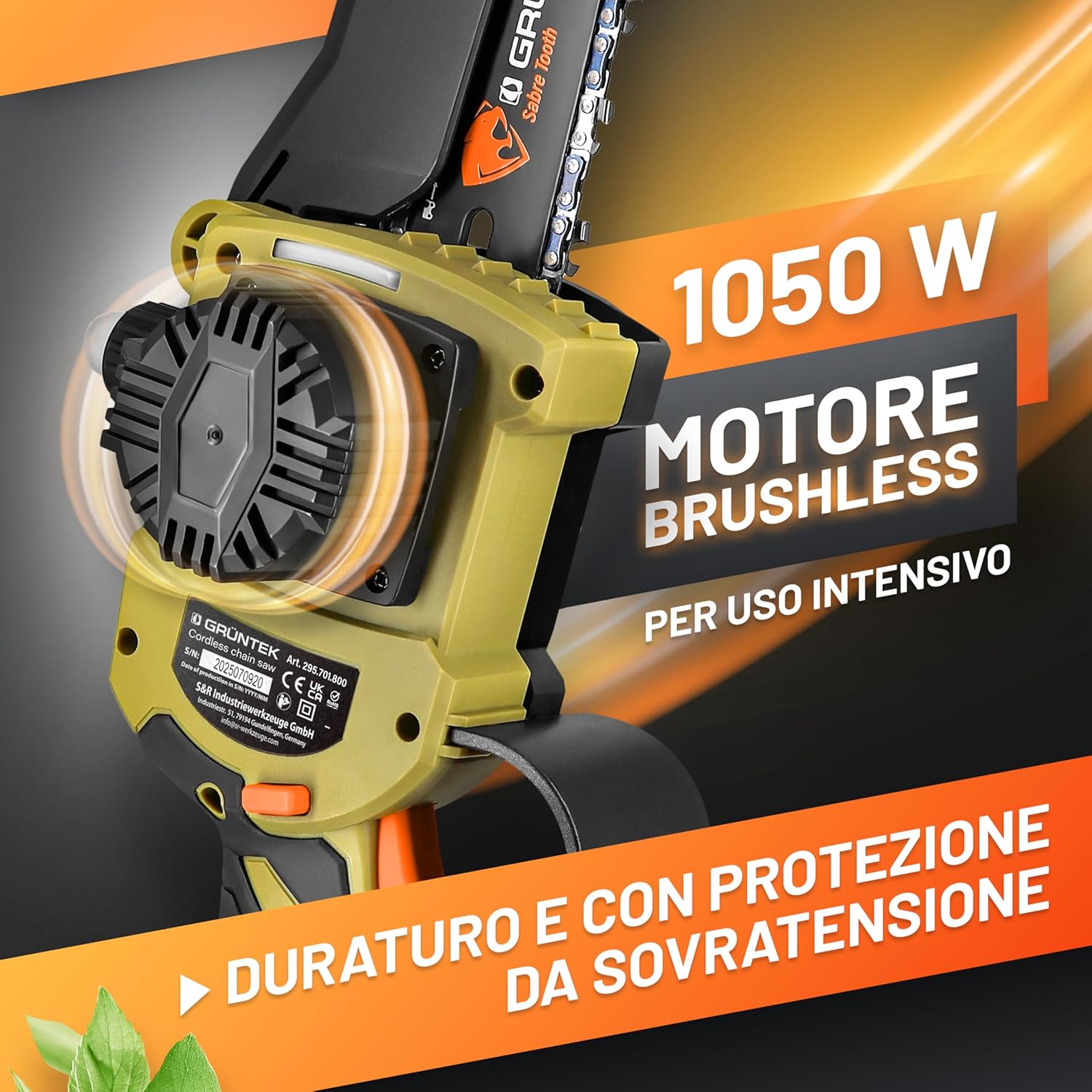 Grüntek Mini Motosega a Batteria 21V Brushless - immagine 2