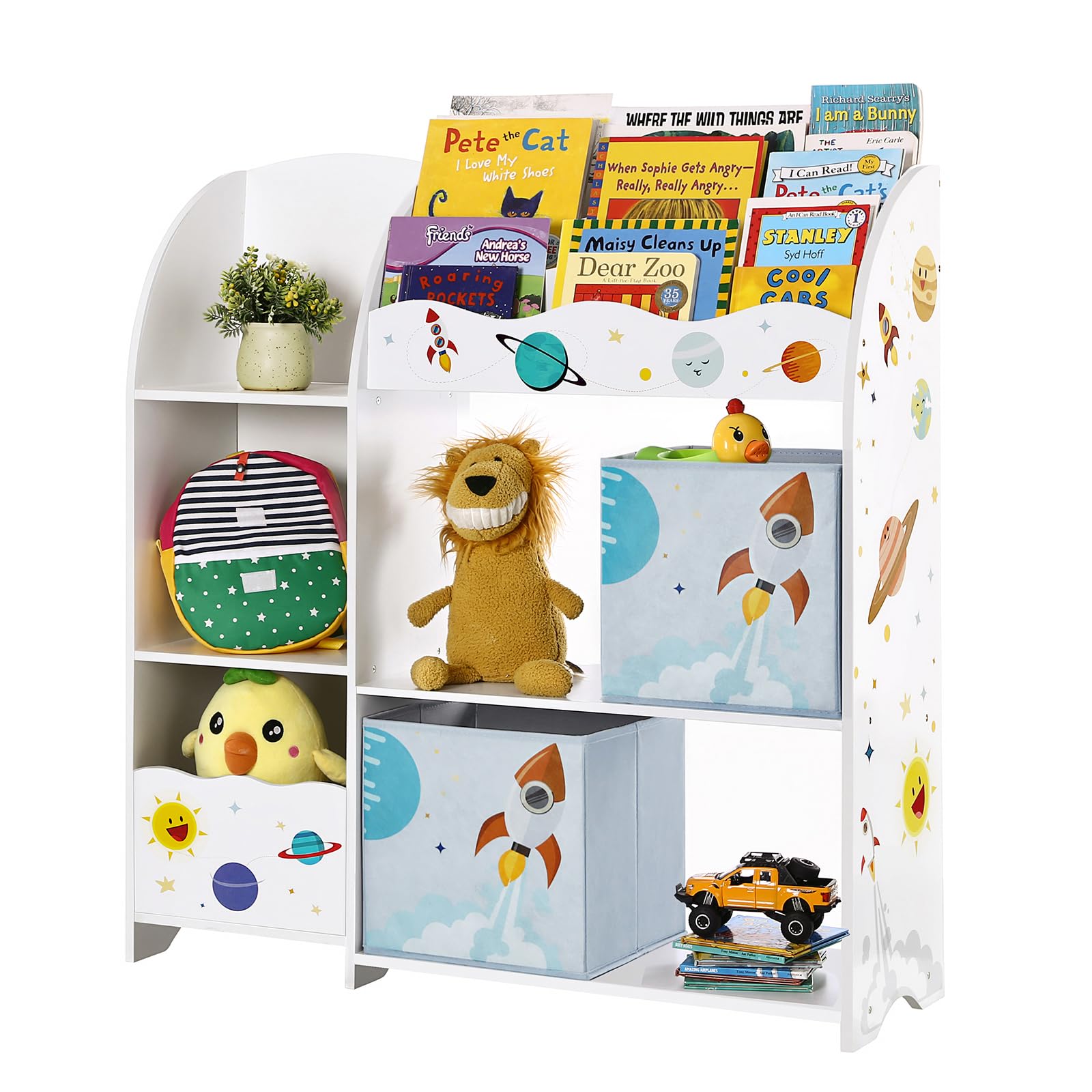 Songmics Organizzatore per Giocattoli e Libreria Bambini, Bianco