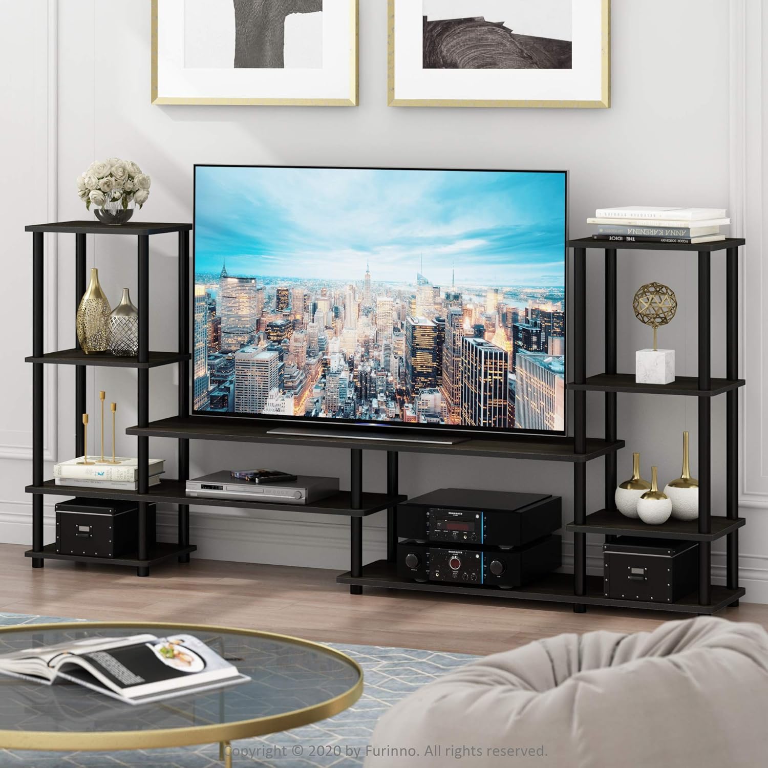 Furinno Turn-N-Tube Supporto TV Senza Attrezzi - immagine 2