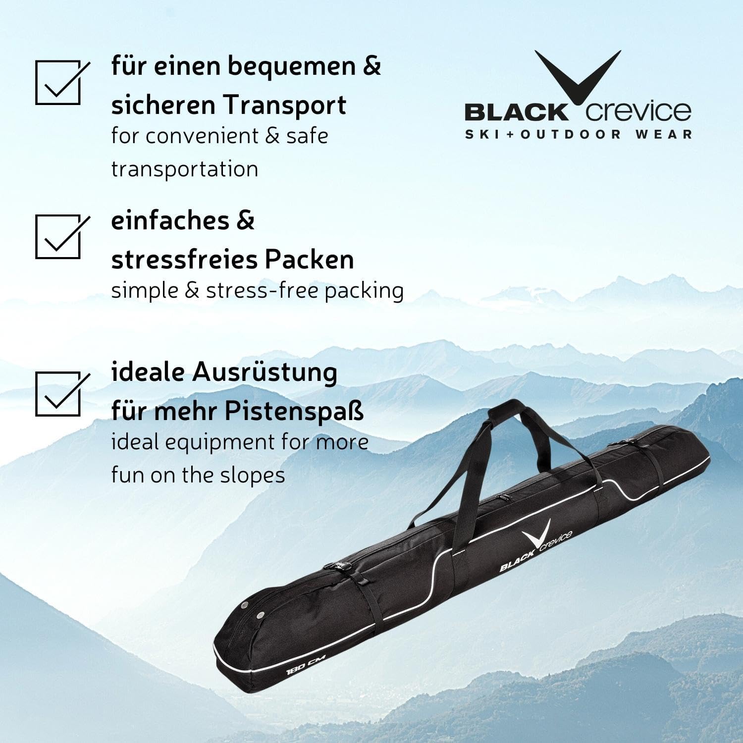 Black Crevice Skitasche - Borsa sportiva da 180 cm - immagine 5