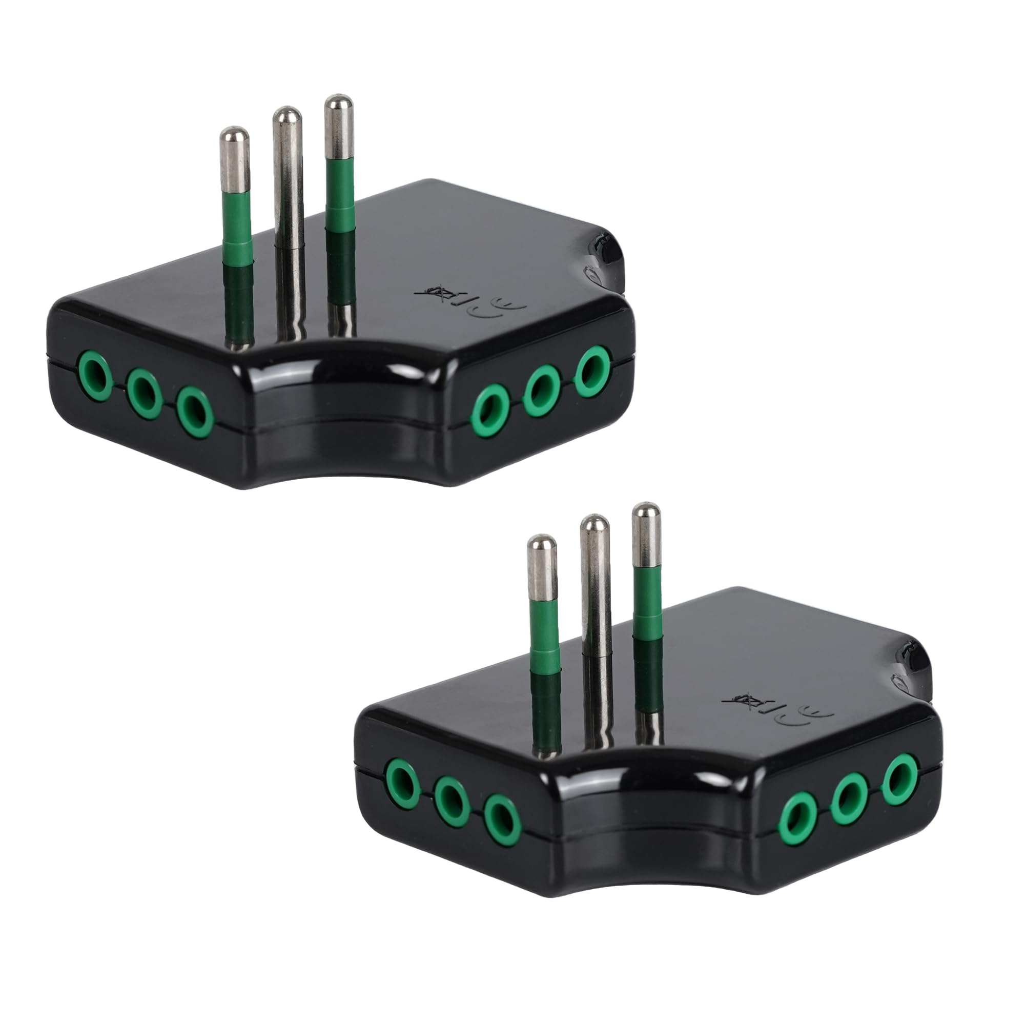 Fanton 82251-B2 Adattatore Presa Tripla Piatta Salvaspazio, Nero