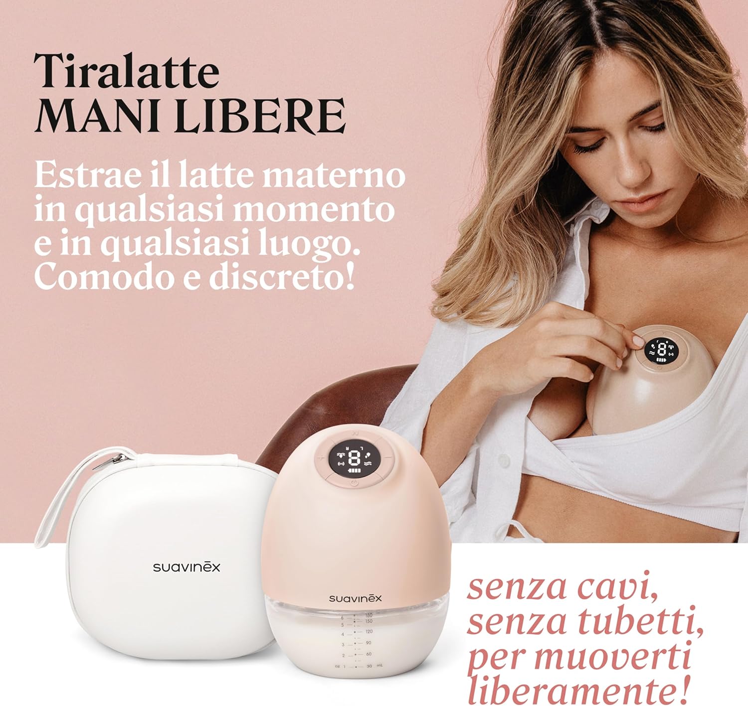 Suavinex Tiralatte Portatile a Mani Libere 180ml - immagine 4