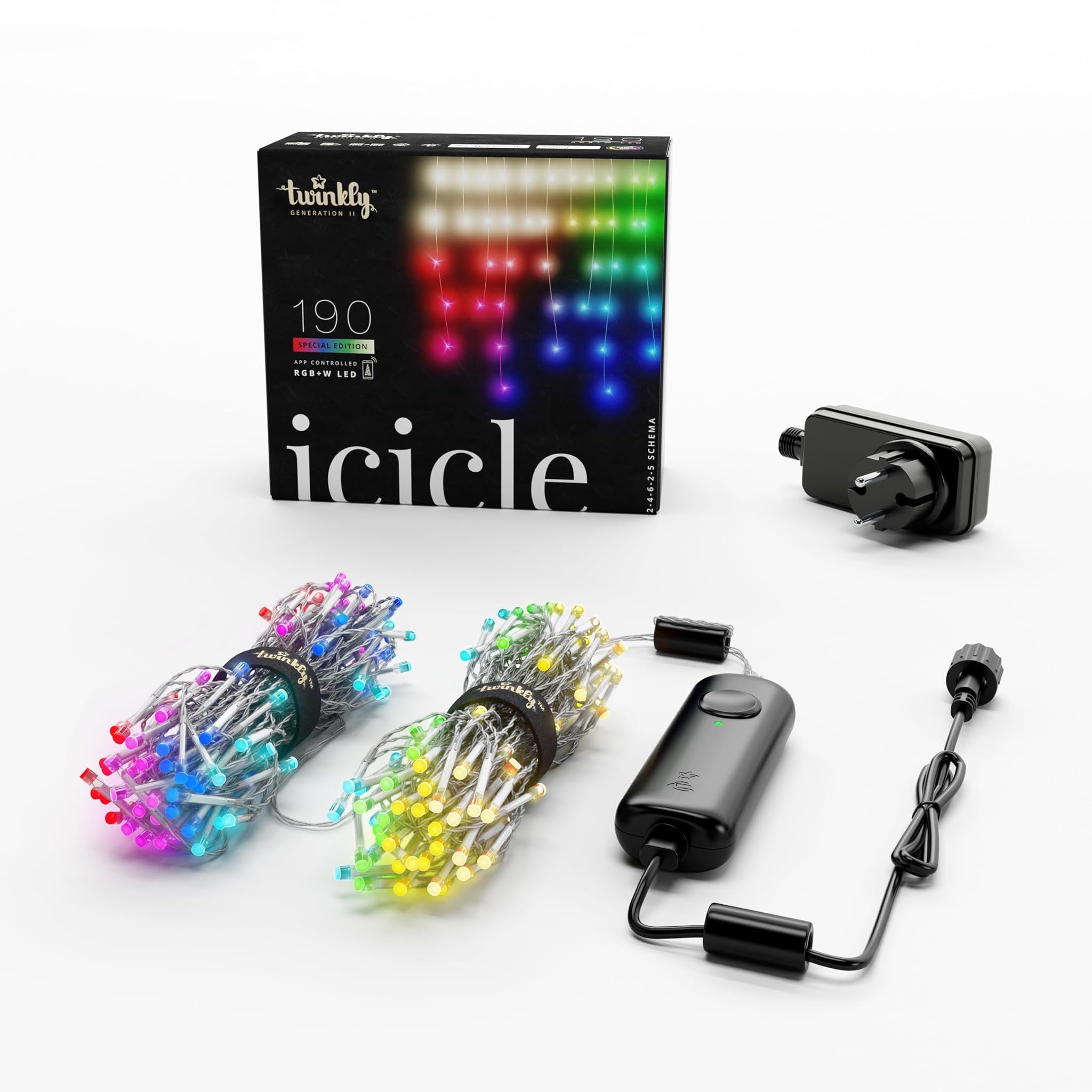 Twinkly Icicle 190 LED RGB+Bianco Smart 5.5m
