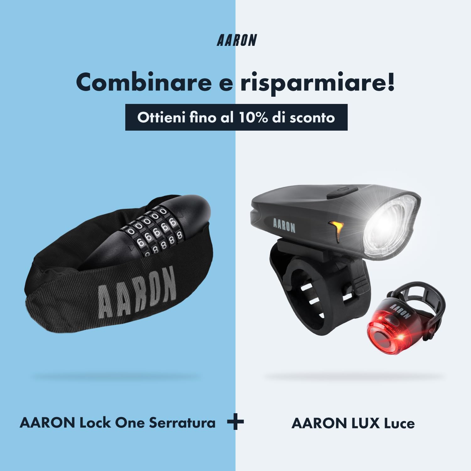 Aaron Lock One - Catena Antifurto Bici con Codice 5 Cifre - immagine 6