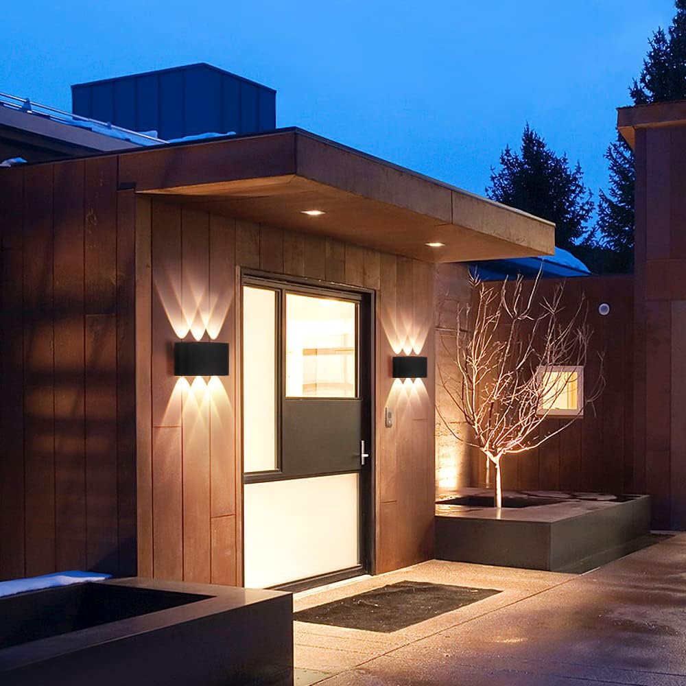 Fupe 2 Pack Applique da Esterno/Interno LED 16W, Nero - immagine 4