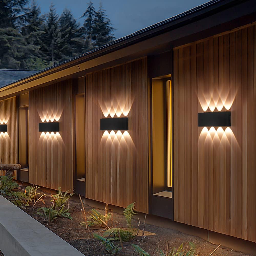 Fupe 2 Pack Applique da Esterno/Interno LED 16W, Nero - immagine 8