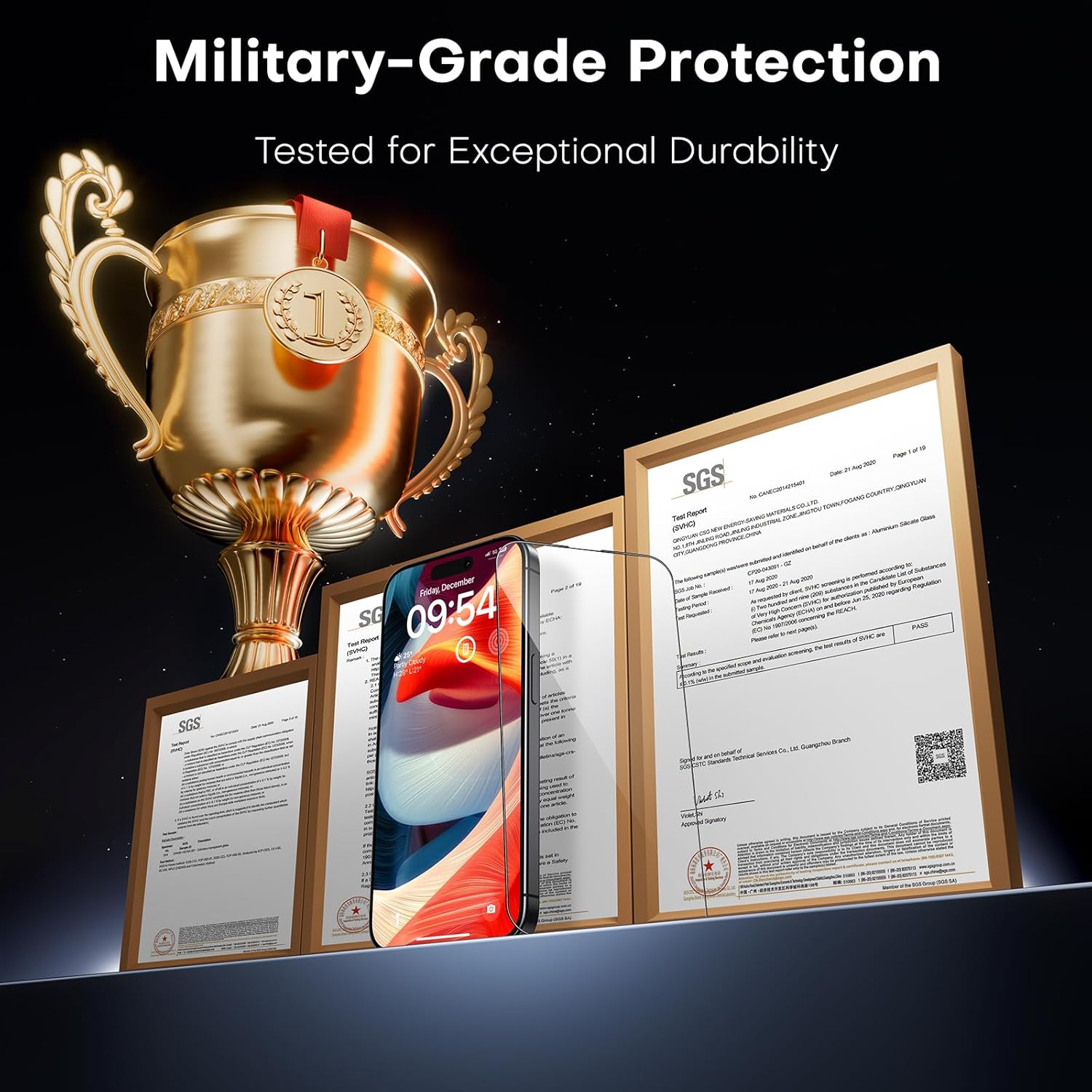 Tauri 3 Pezzi Pellicola Vetro Temperato per iPhone 15 6,1" - immagine 5