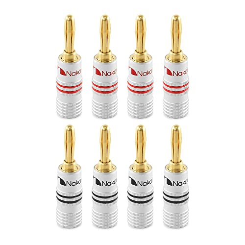 Nakamichi Connettori a Banana 4mm Placcati Oro 24K (8 pezzi)