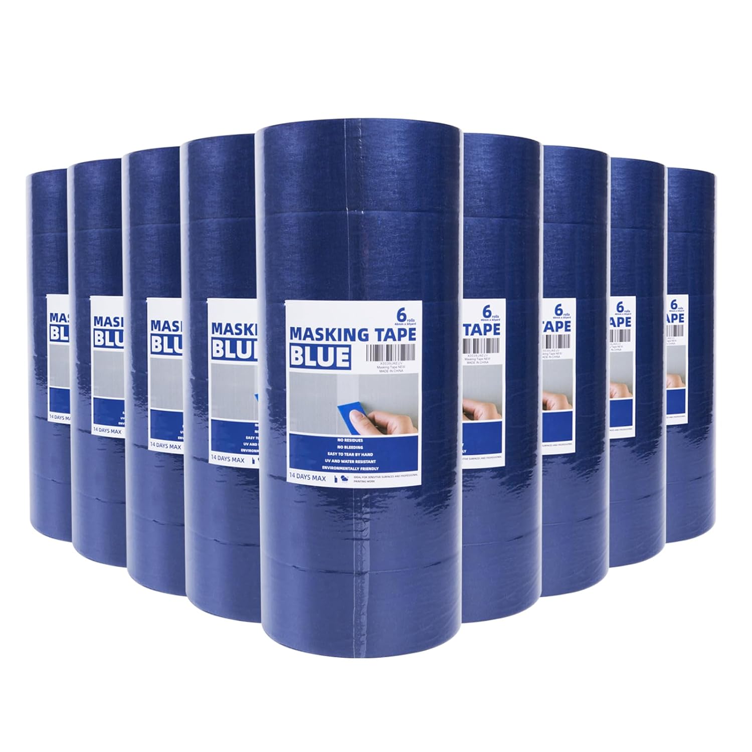 Nastro Adesivo da Pittore Blu 48mm x 55m (54 Rotoli) - immagine 1