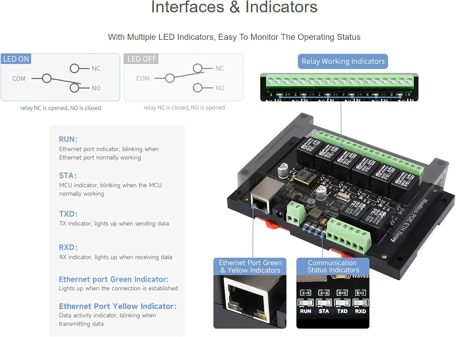 Relè Modbus POE ETH - Modulo Relay Ethernet 8 canali - immagine 4