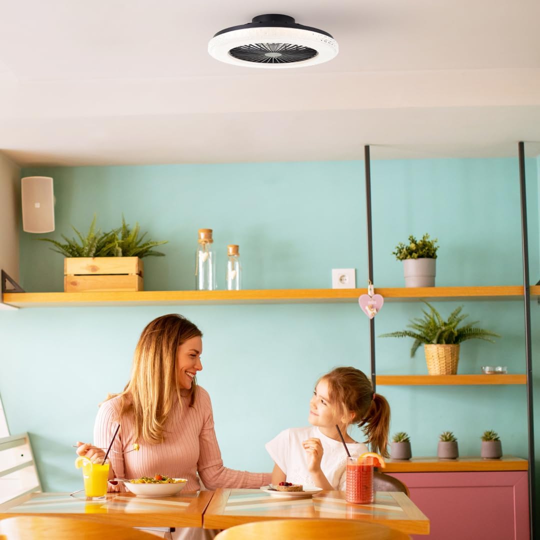 Brilliant Ventola nera Badria con funzione RGB - G60040/06 - immagine 4