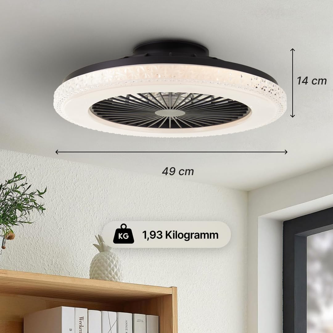 Brilliant Ventola nera Badria con funzione RGB - G60040/06 - immagine 8