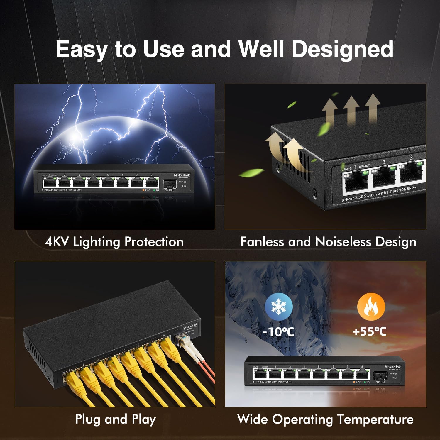 Mokerlink Switch Ethernet 8 Porte 2.5G con 10G SFP - immagine 6