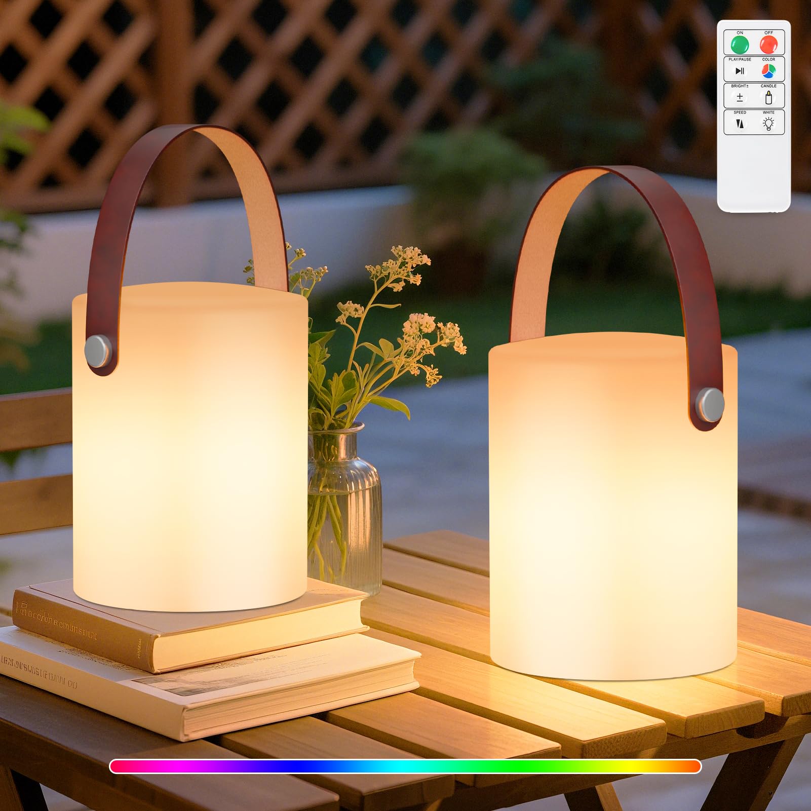 Malux - Set 2 Lampade LED da Esterni con Telecomando