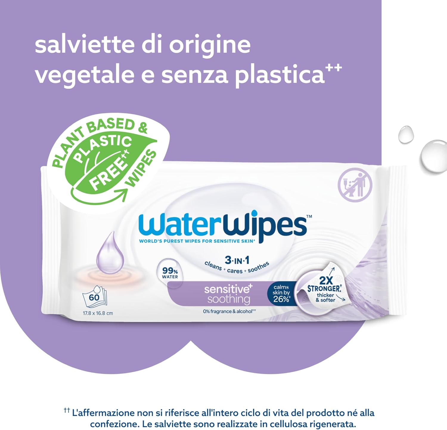 Waterwipes Sensitive+ Soothing Clean Wipes, 360 Pezzi - immagine 9