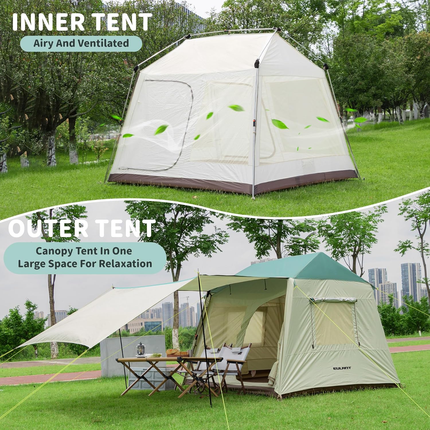 Eulant Tenda da Campeggio 2-4 Persone Impermeabile 3000mm - immagine 2