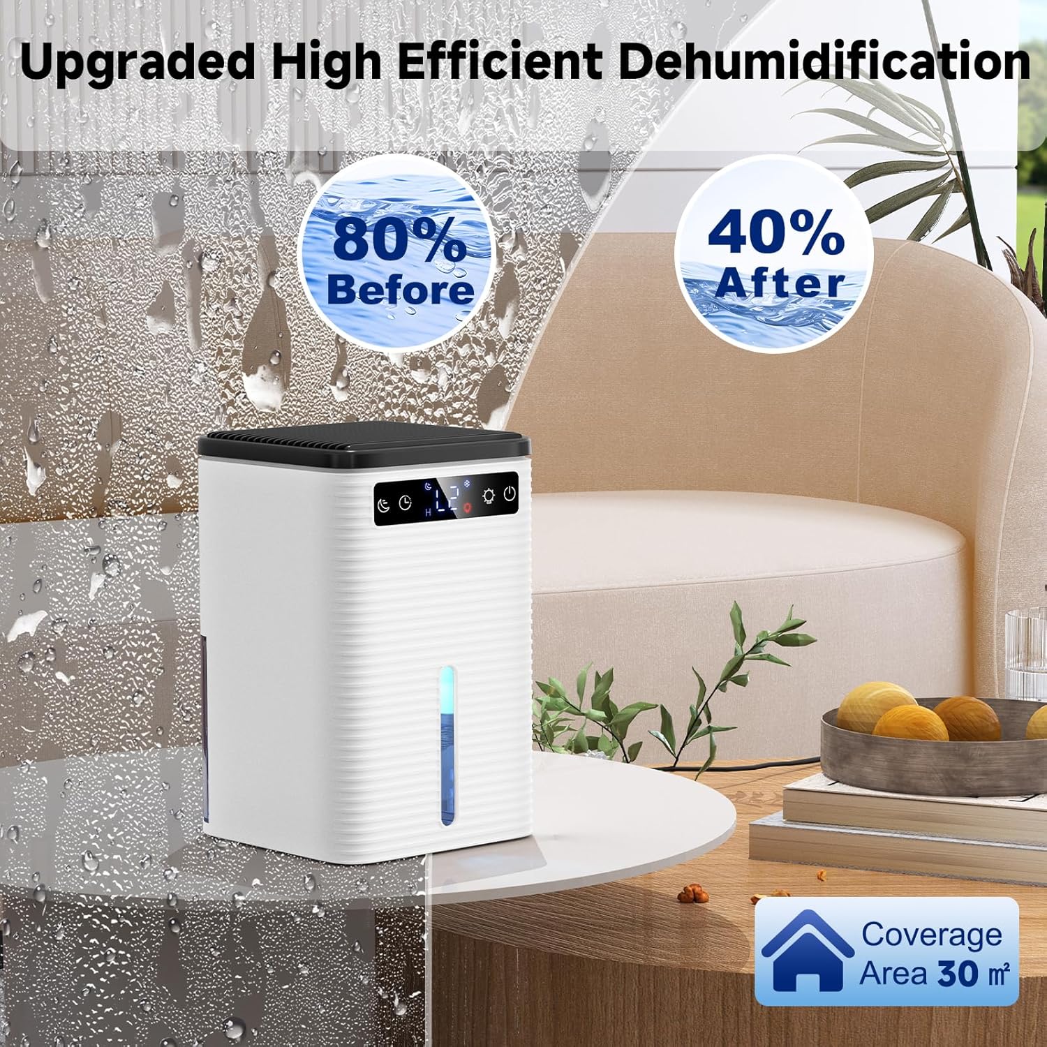 Deumidificatore Casa 2500ml Silenzioso con Timer - immagine 3