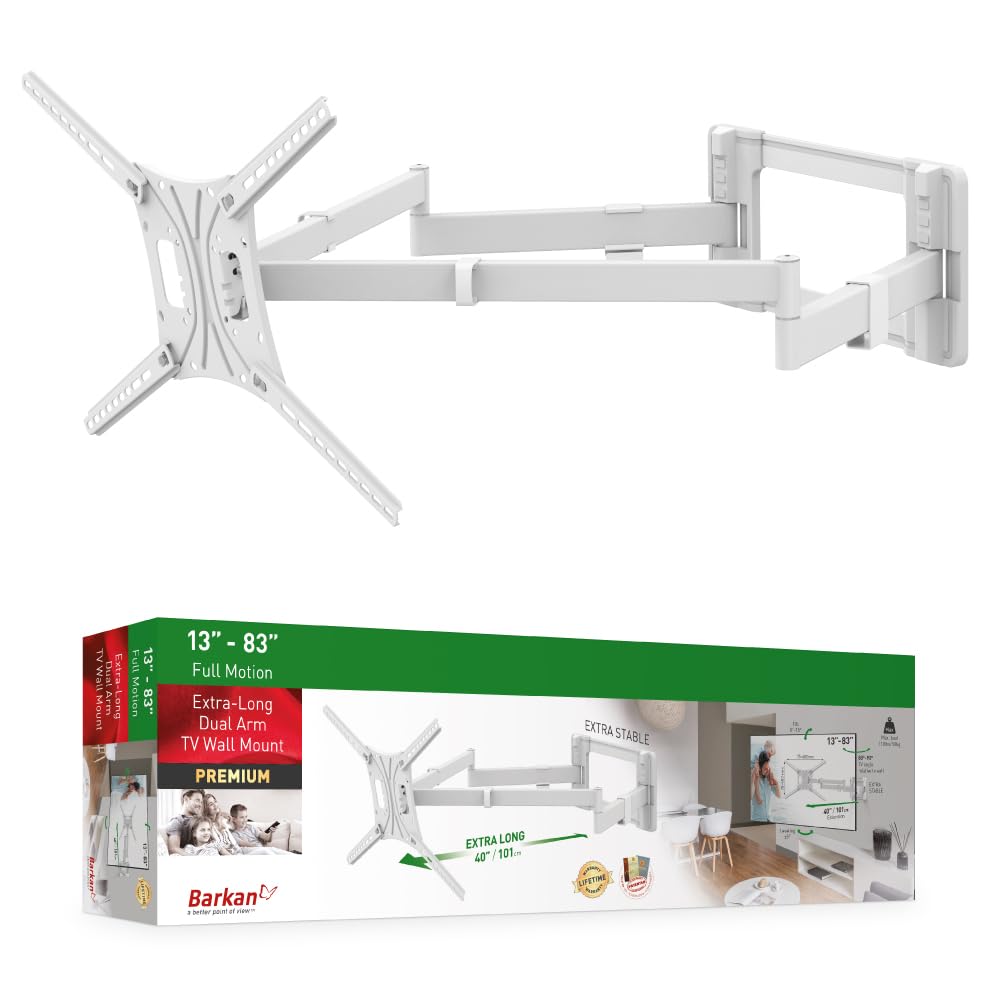 Barkan Supporto TV da Parete 13-80 pollici, Bianco