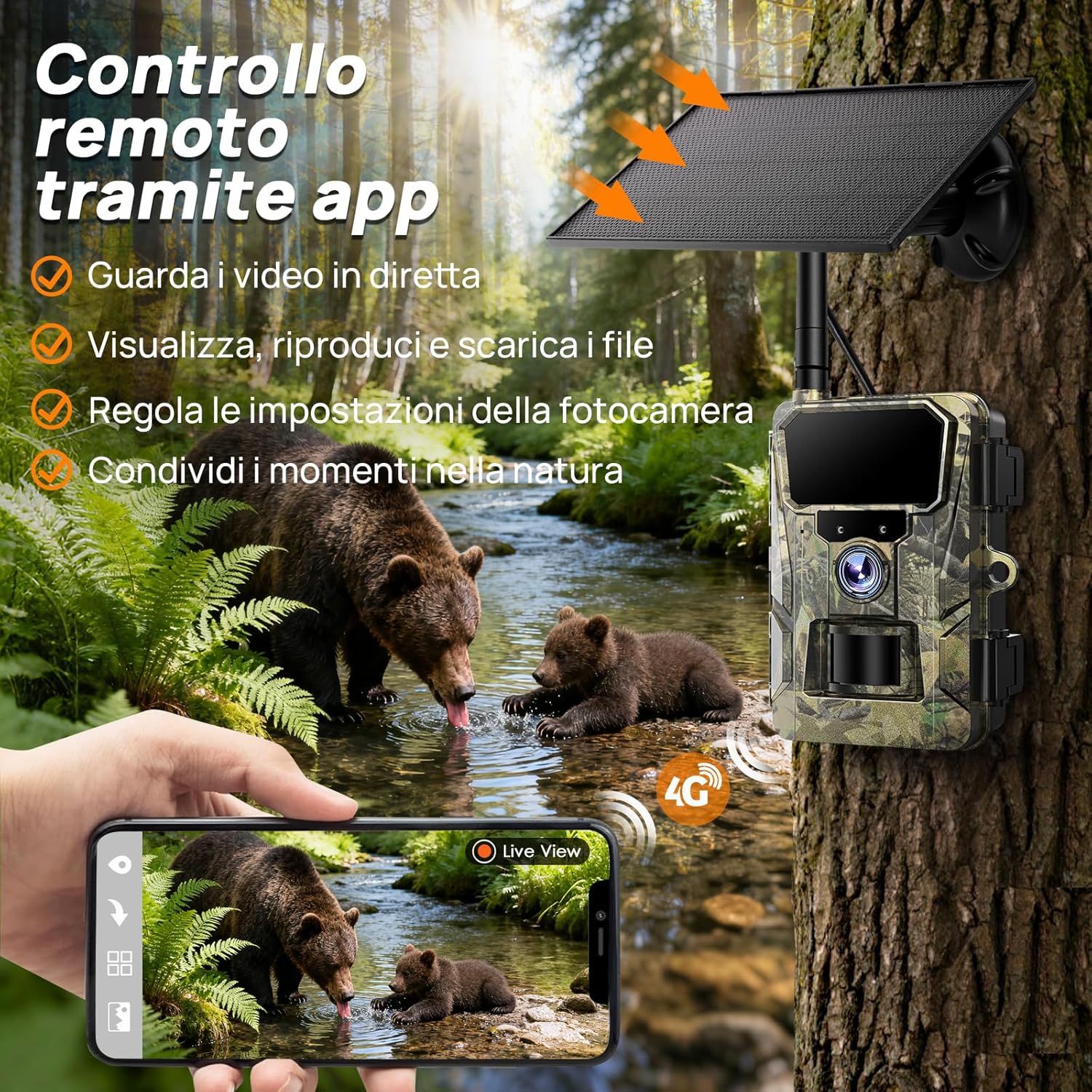 Izeeker Fototrappola Solare 4G LTE 48MP con SIM e SD 64GB - immagine 6