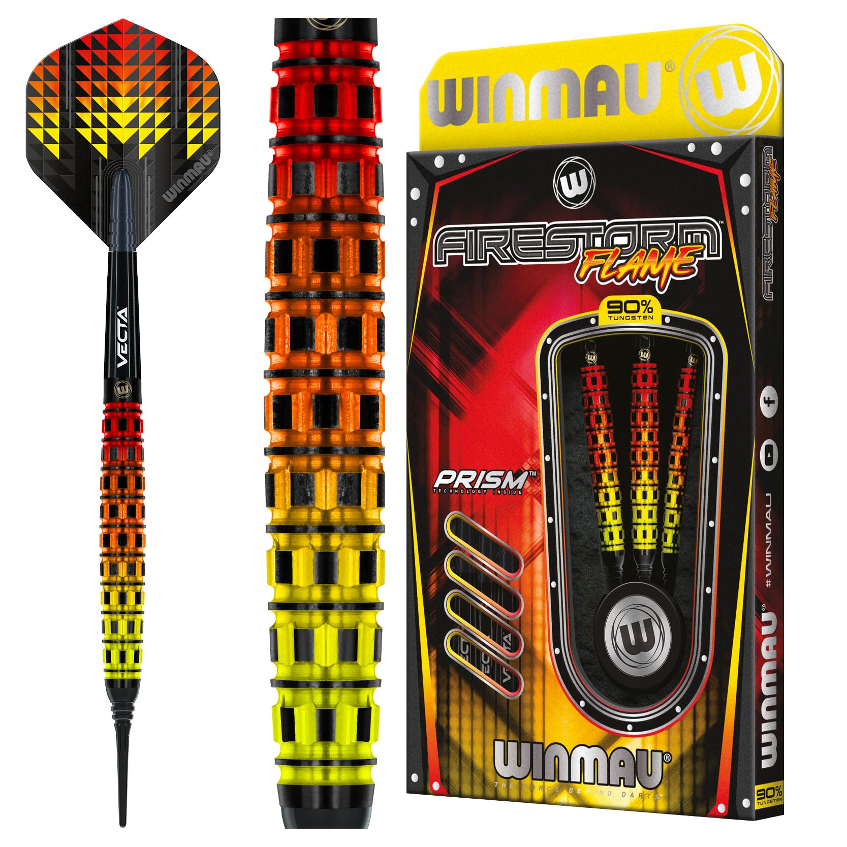 WINMAU Firestorm Flame Torpedo 90% Freccette Soft Darts