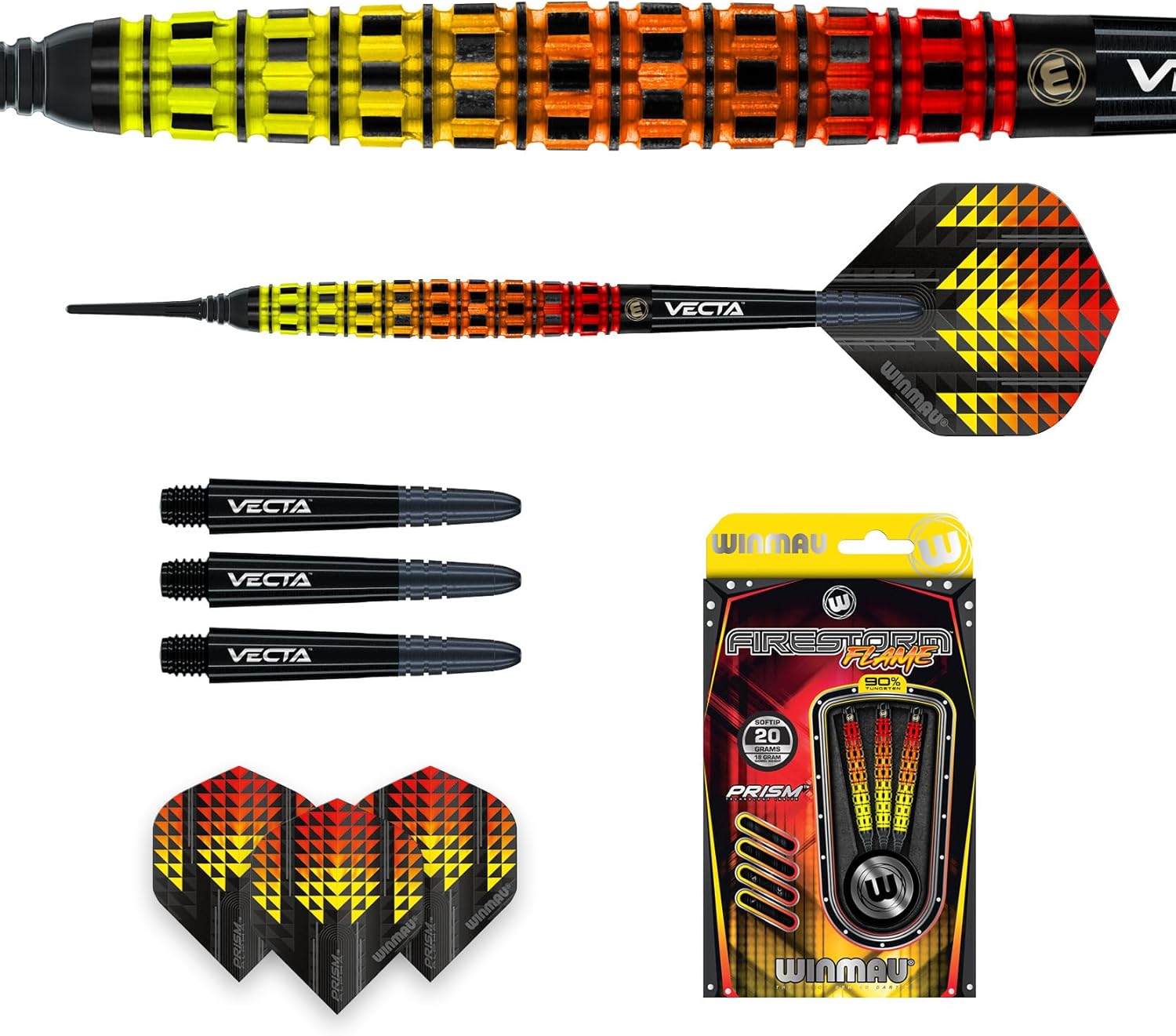 WINMAU Firestorm Flame Torpedo 90% Freccette Soft Darts - immagine 5