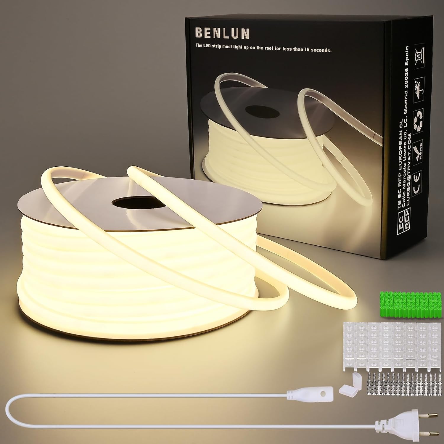 Benlun Striscia LED COB 220V da Esterno 30m - immagine 1