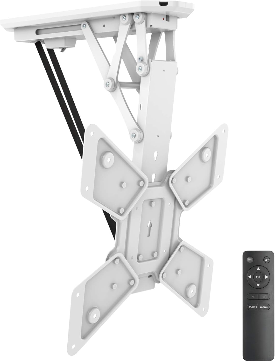 Mywall hl12wml - Supporto Soffitto Motorizzato per TV, Bianco - immagine 1