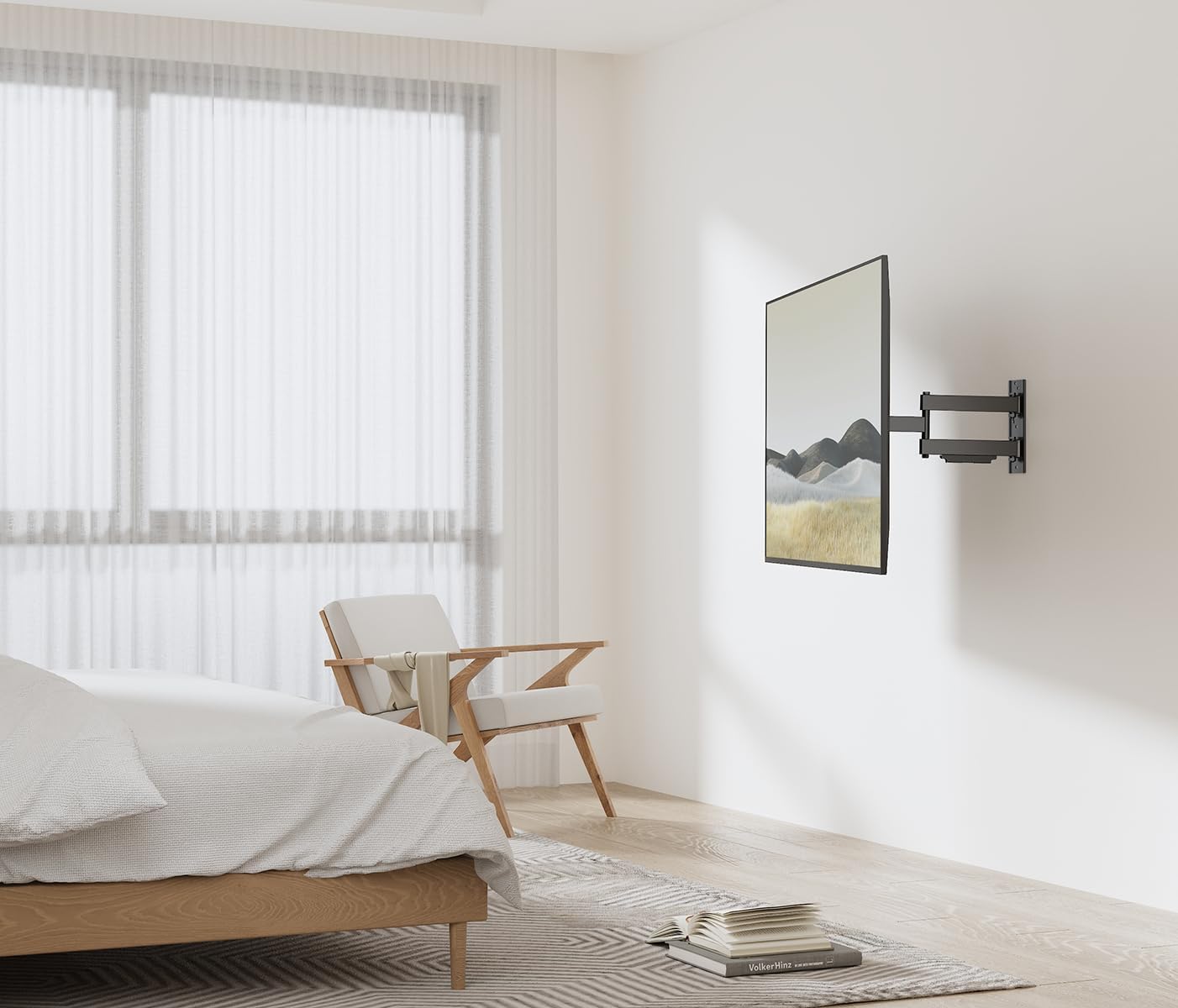 Mywall hl12wml - Supporto Soffitto Motorizzato per TV, Bianco - immagine 2