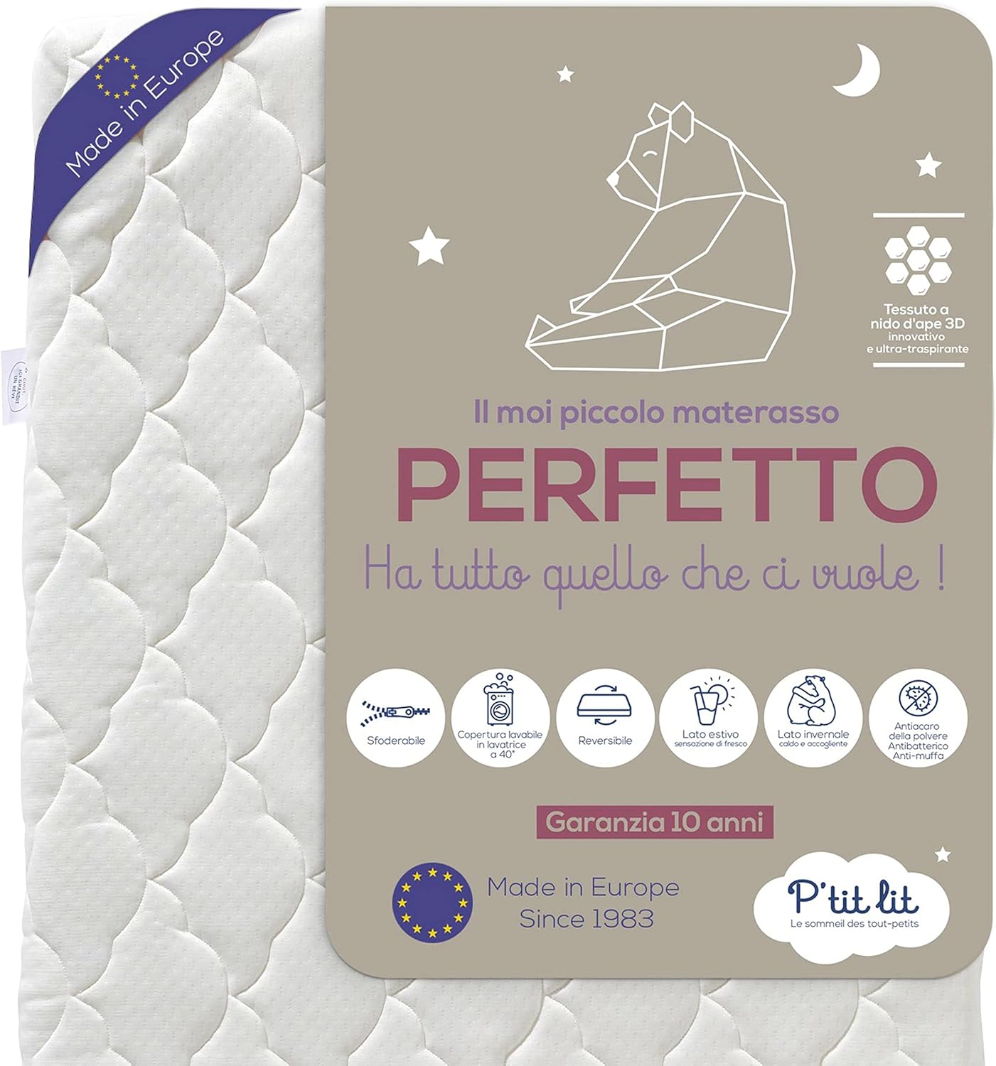 P'tit Lit - Materasso Bambino Perfetto 70x140 cm - immagine 1