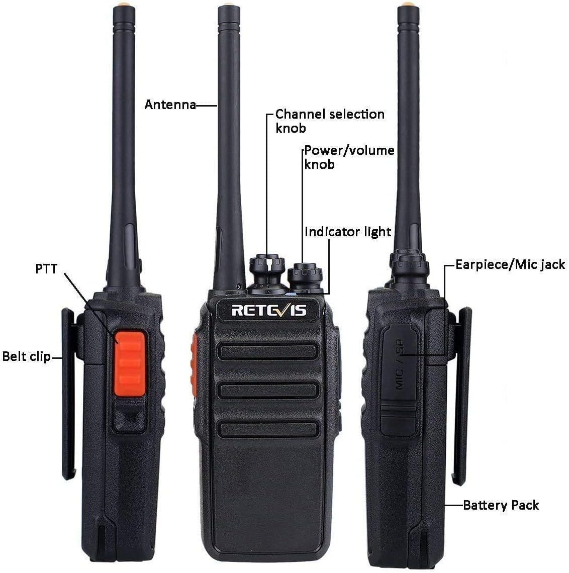 Retevis RT24 Walkie Talkie PMR446 (6 Pezzi) - immagine 5