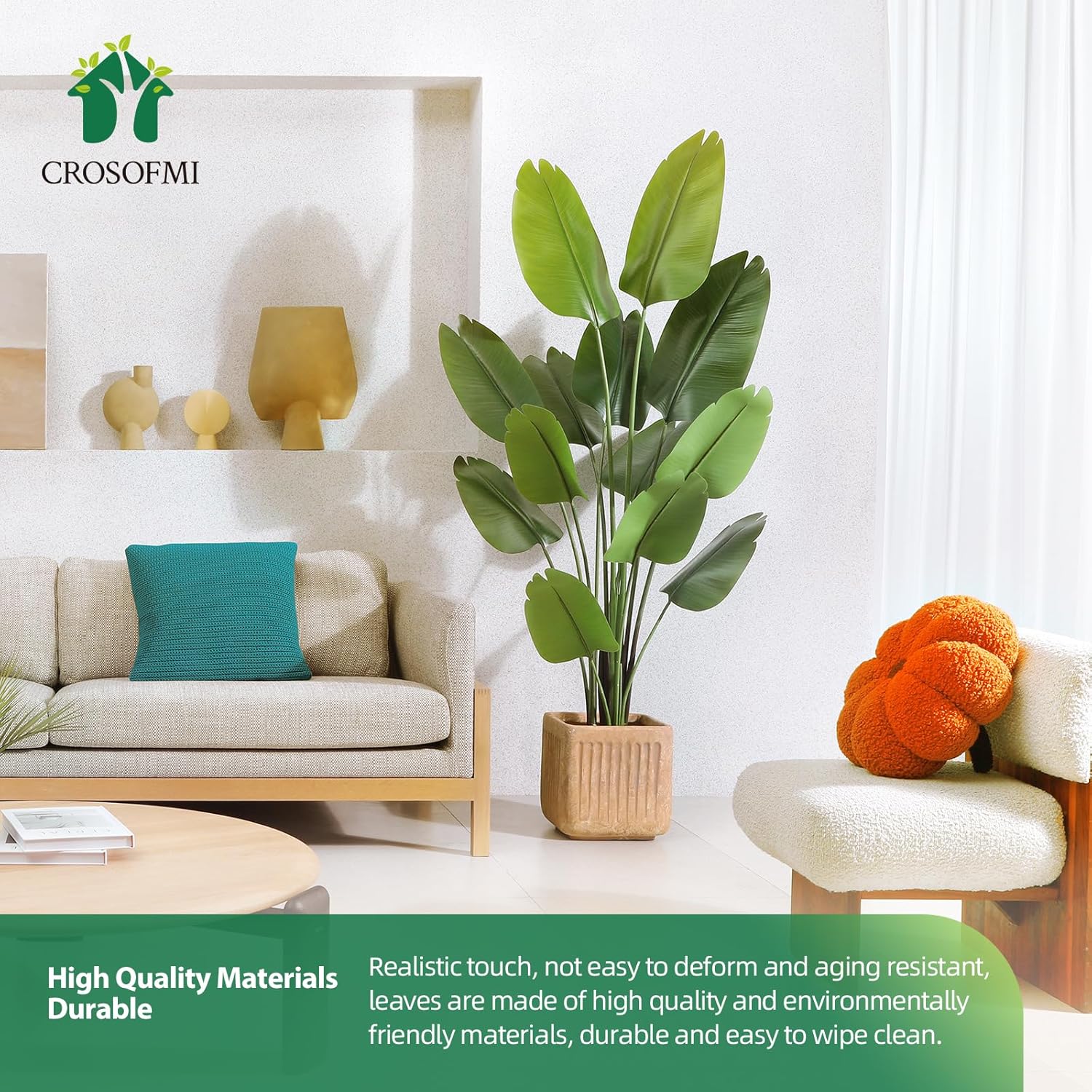 Crosofmi Pianta Artificiale Uccello del Paradiso 180 cm - immagine 5