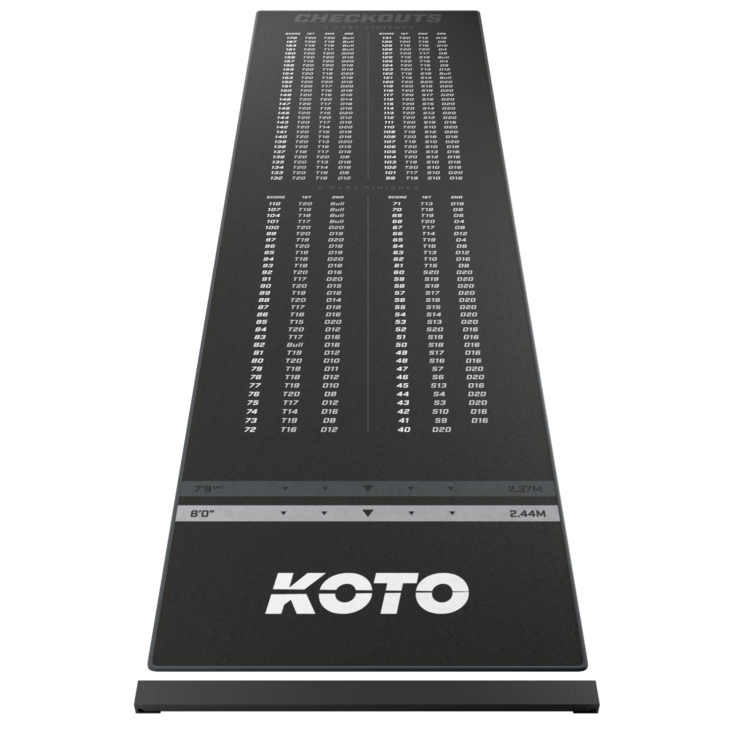KOTO - Tappeto Oche Checkout Dart Grigio 285x80cm
