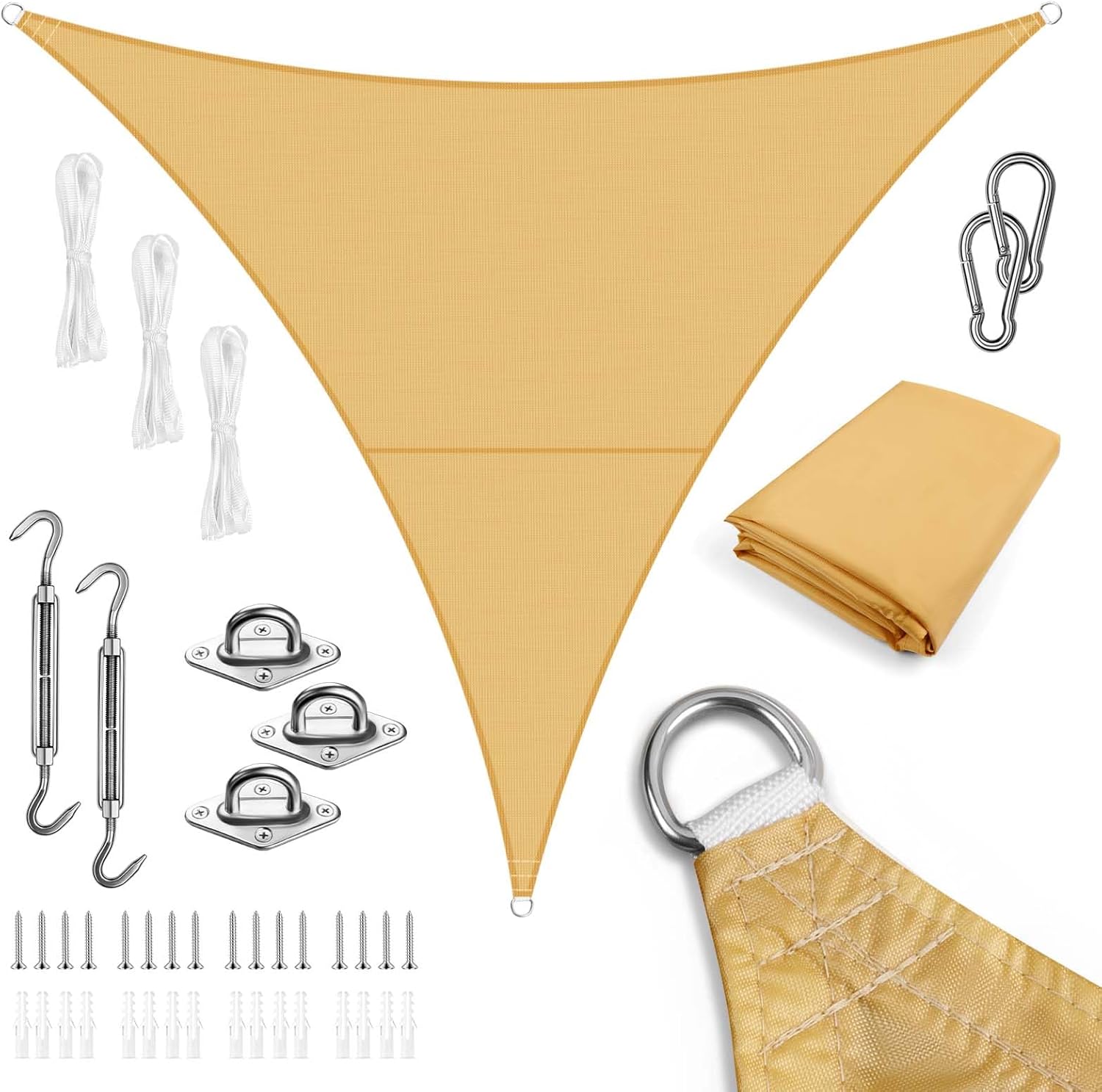 Love Story Vela Ombreggiante Triangolare 4x4x4m, Sabbia