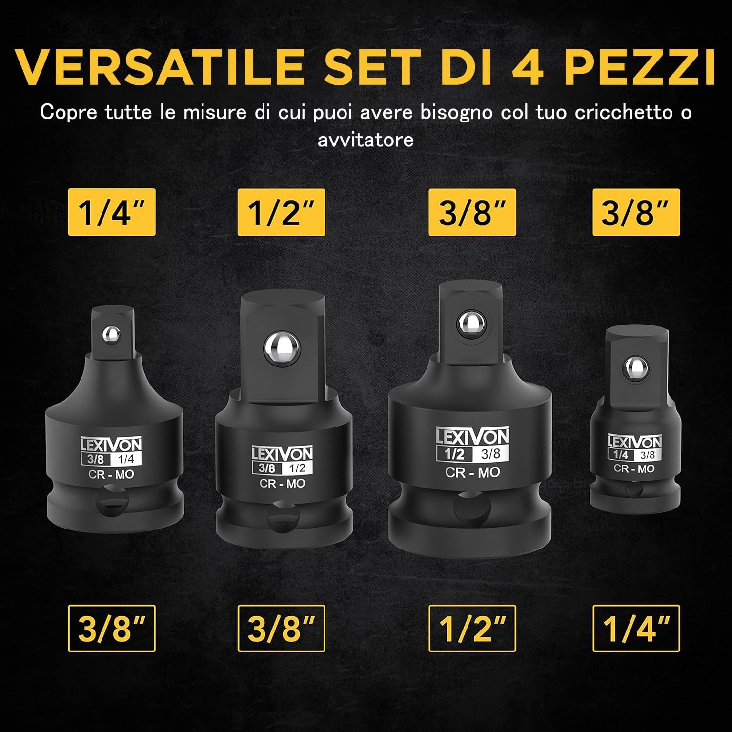Lexivon Adattatori per Bussola ad Impatto (4 pezzi) - immagine 3