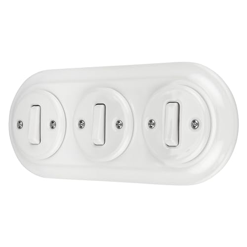 Interruttori a Incasso in Porcellana Retrò 3 Ingressi