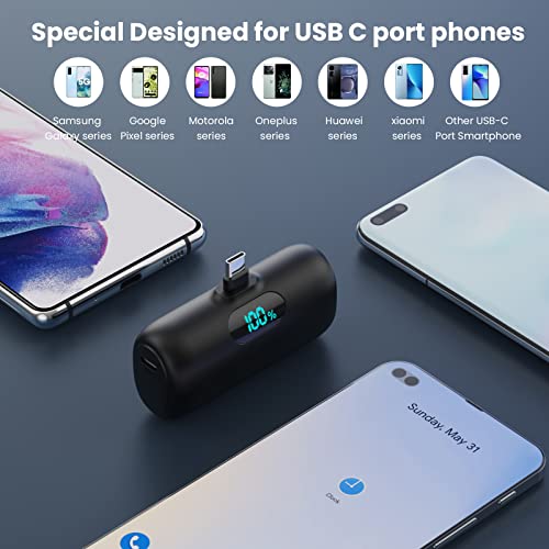 Feob Mini Power Bank USB C 5000mAh - 15W PD 3.0A - immagine 3