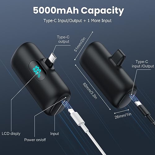 Feob Mini Power Bank USB C 5000mAh - 15W PD 3.0A - immagine 4